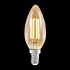 LED žárovka 4W E14 C37 svíčková VÝPRODEJ Světelný zdroj LED žárovka svíčková, základna kov, sklo čiré jantar, LED 4W, E14, C37, teplá 2200K, 220lm, Ra80, 230V, životnost 25000h, rozměry d=35mm, h=98mm