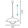 VETRO Závěsné svítidlo lustr, základna plast bílý, stínítko sklo dekorace bíla, černá, fialová, pro žárovku 1x100W, E27 A60,230V, IP20, d=420mm, stahovací závěs h=1 náhled 3