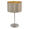 MASERLO Stolní lampa, záklana kov, povrch nikl matný, stínítko textil cappuccino-zlatá, pro žárovku 1x60W, E27 A60, 230V, IP20, tř.2, rozměry d=230mm, h=420mm, s vpínačem náhled 5