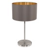 MASERLO Stolní lampa, záklana kov, povrch nikl matný, stínítko textil cappuccino-zlatá, pro žárovku 1x60W, E27 A60, 230V, IP20, tř.2, rozměry d=230mm, h=420mm, s vpínačem náhled 1