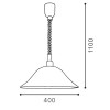 ALESSANDRA Závěsné přisazené svítidlo, záklana kov, povrch bílé sklo, pro žárovku 1x100W, E27 A60, 230V, IP20, d=380mm, závěs=max.1100mm náhled 6