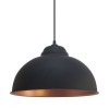 TRURO 2 VÝPRODEJ Závěsné svítidlo, těleso kov, povrch vnější černá, vnitřní měděná, pro žárovku 1x60W, E27 A60, 230V, IP20, tř.1, rozměry d=370mm, h=1100mm, lze zkrátit náhled 1