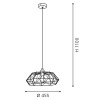 CARLTON 2 Závěsné svítidlo, těleso kov, povrch černá + měděná, pro žárovku 1x60W, E27 A60, 230V, IP20, tř.1, rozměry d=455mm, h=1100mm, lze zkrátit náhled 3