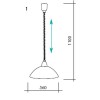 LORD 2 Závěsné svítidlo lustr, základna kov, povrch nikl mat, stínítko sklo, imitace alabastr, pro žárovku 1x60W, E27, A60, 230V, IP20, d=360mm, stahovací závěs max. l=1100mm náhled 6