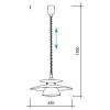 BRENDA Závěsné svítidlo lustr, základna a talíř kov, stínítko sklo opál mat, pro žárovku 1x60W, E27, A60, 230V, IP20, d=430mm, stahovací závěs max l=1500mm náhled 3