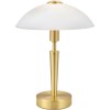 SOLO 1 VÝPRODEJ Stolní lampa, těleso kov, povrch mosaz mat, stínítko sklo opál mat, pro žárovku 1x60W, E14, 230V, IP20, h=350mm, d=260mm, dotykový vypínač/stmívač. náhled 1