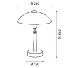 SOLO 1 Stolní lampa, těleso kov, povrch nikl mat, stínítko sklo opál mat, pro žárovku 1x60W, E14, 230V, IP20, h=350mm, d=260mm, dotykový vypínač/stmívač. náhled 4