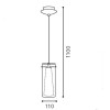PINTO Závěsné svítidlo, základna kov, povrch chrom, stínítko sklo dvoijité vnější čiré, vnitřní bílé, pro žárovku 1x60W, E27, A60, 230V, IP20, d=110mm, závěs l=1100mm lze zkrátit náhled 4