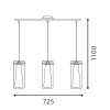 PINTO Závěsné svítidlo, základna kov, povrch chrom, stínítko sklo dvoijité vnější kouřové, vnitřní bílé, pro žárovku 3x60W, E27, A60, 230V, IP20, l=725mm, závěs l=1100mm lze zkrátit náhled 4