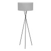 FONDACHELLI VÝPRODEJ Stojací lampa, trojnožka, základna kov, povrch nikl mat, stínítko textil vnější bílá, vnitřní stříbrná, pro žárovku 1x60W, E27, A60, 230V, IP20, tř.2, rozměry d=510mm, h=1515mm, vypínač na náhled 2
