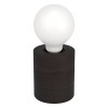 TURIALDO 1 Stolní lampa, základna dřevo, povrch černá, pro žárovku 1x28W, E27, 230V, IP20, tř.2, rozměry d=85mm, h=100mm vč. vypínače na kabelu náhled 1