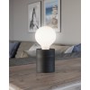 TURIALDO Stolní lampa, základna dřevo, povrch hnědá, pro žárovku 1x28W, E27, 230V, IP20, tř.2, rozměry d=85mm, h=100mm vč. vypínače na kabelu náhled 5