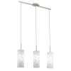 AMADORA Závěsné svítidlo, základna kov, povrch nikl mat, difuzor bílé sklo se vzorem, pro žárovku 3x60W, E27, A60, 230V, IP20, l=720mm, závěs l=1100mm, lze zkrátit náhled 1