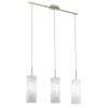 AMADORA Závěsné svítidlo, základna kov, povrch nikl mat, difuzor bílé sklo se vzorem, pro žárovku 3x60W, E27, A60, 230V, IP20, l=720mm, závěs l=1100mm, lze zkrátit náhled 2