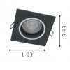 CAROSSO-Z Stropní vestavné bodové svítidlo, čtverec, hliník, černá, LED 5W, dálk ovl.(samost.), telefon, Zig, Blu, CCT 3000K až 6400K, 400lm, RGBW, Ra80, 230V, IP20, tř.2., rozměry 93x93mm, otvor d=80mm náhled 7