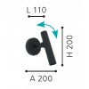 ALMUDAINA Nástěnné bodové svítidlo, těleso kov, nast. směr svícení, povrch černá, LED 5W, teplá 3000K, 480lm, Ra80, 230V, IP20, tř.2. rozměry 200x200x110mm, vč. vypínače na tělese náhled 4