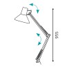 FIRMO Stolní lampa, těleso kov, povrch černá, pro žárovku 1x40W, E27, A60, 230V, IP20, dvě ramena celkem l=955mm, s vypínačem. náhled 5