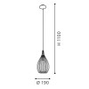 RAZONI VÝPRODEJ Závěsné svítidlo, materiál kov, povrch černá, difuzor sklo mat, pro žárovku 1x60W, E27 A60, 230V, IP20, zař. tř.2, d=190mm, závěs l=1100mm lze zkrátit náhled 3