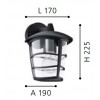 ALORIA Nástěnné venkovní svítidlo, základna hliník, povrch černá, kryt plast transparetntní, pro žárovku 1x60W, E27, 230V, IP44, tř.1. rozměry 225x190x170mm náhled 2