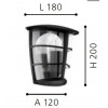 ALORIA Nástěnné venkovní svítidlo, základna hliník, povrch černá, kryt plast transparetntní, pro žárovku 1x60W, E27, 230V, IP44, tř.1. rozměry 220x180x120mm náhled 2