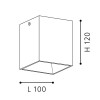 POLASSO Stropní svítidlo, materiál hliník, plast, povrh vnější černá, vniřní zlatá, LED 1x3,3W, teplá, 340lm/cca 20W žár., 230V, IP20, tř.2, rozměry 100x100mm, h=120mm náhled 5