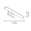 TABIANO Nástěnné svítidlo, těleso kov, povrch chrom lesk, difuzor plast bílý, LED 3x3,2W, neutrální 4000K, 3x300lm/cca 3x15W žár., 230V, IP20, tř,2, l=605mm, h=70mm, svítí dolů náhled 4