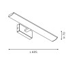 TABIANO Nástěnné svítidlo, těleso kov, povrch chrom lesk, difuzor plast bílý, LED 3x3,2W, neutrální 4000K, 3x300lm/cca 3x15W žár., 230V, IP20, tř,2, l=605mm, h=70mm, svítí dolů náhled 3