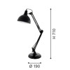 BORGILLIO Stolní lampa, 2 ramena, nastav směr svícení, těleso kov, povrch chrom, pro žárovku 1x40W, E27, A60, 230V, IP20, tř.2, rozměry d=190mm, h=710mm, vypínač na kabelu náhled 5