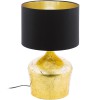 MANALBA Stolní lampa, základna kov, povrch zlatá, stínítko textil vnější černá, vnitřní zlatá, imitace opotřebení, pro žárovku 1x60W, E27, A60, 230V, IP20, tř.2, rozměry d=250mm, h=380mm, vypínač  náhled 3