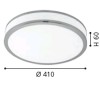 PALERMO 2 Stropní svítidlo, základna kov, povrch bílá, difuzor plast opál, chromové detaily, LED 18W, teplá 3000K, 230V, IP20, tř.1, rozměry d=280mm, h=70mm náhled 5