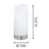 DAMASCO 1 VÝPRODEJ Stolní lampa, základna kov, povrch nikl mat, difuzor sklo opál, pro žárovku 1x60W, E27, A60, 230V, IP20, tř.2, rozměry d=100mm, h=215mm, vypínač na kabelu náhled 3