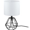 CARLTON 2 Stolní lampa, základna kov, povrch černá, detail mřížka, stínítko textil vnější bílá, vnitřní bílá, pro žárovku 1x60W, E14, 230V, IP20, tř.2, rozměry d=165mm, h=305mm, vypínač na kabelu náhled 1