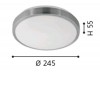 COMPLETA 1 Stropní svítidlo, základna kov, povrch bílá, difuzor plast opál, nikl mat detaily, LED 18W, 2200lm, teplá 3000K, 230V, IP20, tř.1, rozměry d=325mm, h=55mm náhled 4