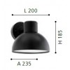 ENTRIMO Nástěnné venkovní svítidlo, základna kov, povrch černá, difuzor plast, pro žárovku 1x60W, E27, 230V, IP44, tř.1. rozměry 235x185x200mm náhled 2