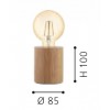TURIALDO 1 Stolní lampa, základna dřevo, povrch černá, pro žárovku 1x28W, E27, 230V, IP20, tř.2, rozměry d=85mm, h=100mm vč. vypínače na kabelu náhled 3