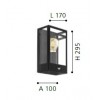 ALAMONTE Nástěnné venkovní svítidlo, senzor PIR, záběr 90°, dosah 7m, čas 10s-5min, kov, černá, difuzor sklo, pro žárovku 1x60W, E27, 230V, IP44, tř.1, rozměr 295x170x100mm náhled 2