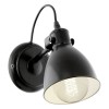 PRIDDY VÝPRODEJ Nástěnná lampa, těleso kov, povrch černá mat, vnitřní bílá, pro žárovku 1x40W, E27, A60, 230V, IP20, zař.tř.1, stínítko d=155mm, odsazení 200mm, h=215mm náhled 2