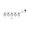 Party řetez, 10x LED, IP44 Venkovní zahradní párty řetěz, 10x LED, svítí stále, vícebarevný, vč. Adaptéru 230V, IP44, rozměry l=500cm, přívodní kabel černá l=5m náhled 4