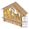 VB dřevěný betlém, 6 LED, 18x15cm Vánoční betlém, vnitřní, stále svítící, těleso dřevo, 6 LED, teplá 3000K, na baterii 2xAA, 1,5V, IP20, rozměr l=18,5cm, h=15cm, časovač 6h/18h nebo stále náhled 3