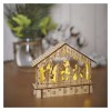 VB dřevěný betlém, 6 LED, 18x15cm Vánoční betlém, vnitřní, stále svítící, těleso dřevo, 6 LED, teplá 3000K, na baterii 2xAA, 1,5V, IP20, rozměr l=18,5cm, h=15cm, časovač 6h/18h nebo stále náhled 7