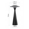 VRANA TL 2,2W CCT USB Stolní lampa, těleso plast černá, dif plast opál, LED 2,2W, 180lm, dotyk CCT přepín teplota teplá 3000K-denní 5000K, stmívání, Ra80, napájení USB 3,7V baterie, IP44, d=130mm, h=270mm. náhled 3