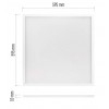 LAESO 48W IP65 Stropní, podhledové, přisazené svítidlo, těleso hliník, povrch bílá, difuzor plast opál, backlit LED panel 48W, 4800lm, neutrální 4000K, UGR<22, vyzař. úhel 120°, IP65, 595x595mm, horní montáž náhled 2
