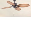 BOKO 2x60W, E27 Stropní ventilátor, základna kov hnědá tmavá, 4 dřevěné lopatky dekor borovice, 3 rychlosti 14W/29W/58W, osvětlení 2x60W, E27, 230V, IP20, Hz50, d=1300mm, h=500mm, vč. vypínače náhled 2