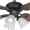 CARENT Stropní ventilátor zákl. kov, povrch hnědá, 4 lopatky dřevo mahagon/ořech, 3 rychlosti 27W/37W/50W, reverzní chod, osvětlení 3x60W, E27, 230V, IP20, d=1070mm, h=460mm s vypínačem náhled 2