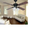 CARENT Stropní ventilátor zákl. kov, povrch hnědá, 4 lopatky dřevo mahagon/ořech, 3 rychlosti 27W/37W/50W, reverzní chod, osvětlení 3x60W, E27, 230V, IP20, d=1070mm, h=460mm s vypínačem náhled 7