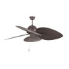 BALEA Stropní ventilátor, základna kov povrch tm. hnědá, 3 plastové ABS lopatky-imitace listu, 3 rychlostí 20W/34W/65W, 220V, IP20, Hz50, reverzní chod, d=1320mm, l=510-mm,možnost světelného příslušenství náhled 1