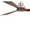 BOATE Stropní pokojový ventilátor, základna kov povrch nikl mat, 3 dřevěné lopatky dekor tmavý ořech, 3 rychlosti 25W/50W/90W, 230V, IP20, Hz50-60, d=1680mm, l=335-mm, vč dálkového ovladače náhled 1