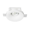 LAZZY Stropní, podhledové, bodové, bezrámečkové, svítidlo, výklopné +-20°, oblý komínek, těleso sádra, pro žárovku 1x35W, Gx5,3, 12V, IP20, rozměry d=155mm, h=120mm, montáž do SDK náhled 3