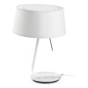 LETO T Stolní lampa, těleso kov, povrch bílá, stínítko textil bílý, pro úspornou žárovku 1x20W E27, 230V, IP20, h=355mm, s vypínačem náhled 1