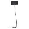 LETO F Stojací lampa, těleso kov, povrch kombinace chrom+černá, stínítko textil černá pro úspornou žárovku 1x20W E27, 230V, IP20, d=405mm, h=1530mm, s vypínačem náhled 1